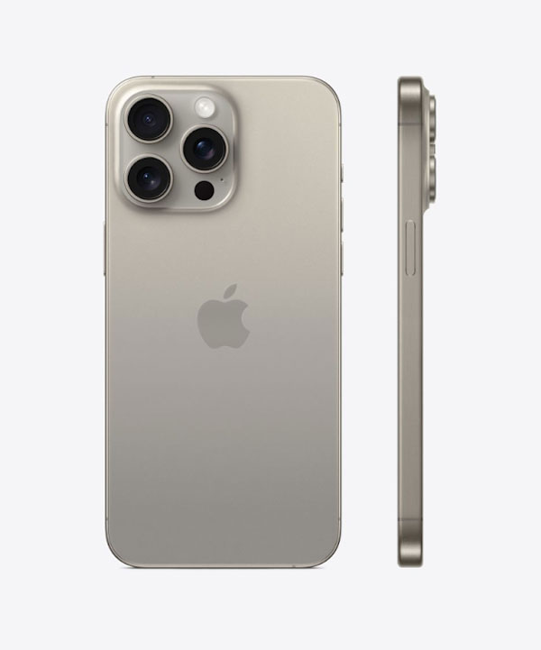 Hình ảnh mặt lưng và khung viền được thiết kế cùng tông màu của iPhone 15 Pro Max Titan Tự Nhiên